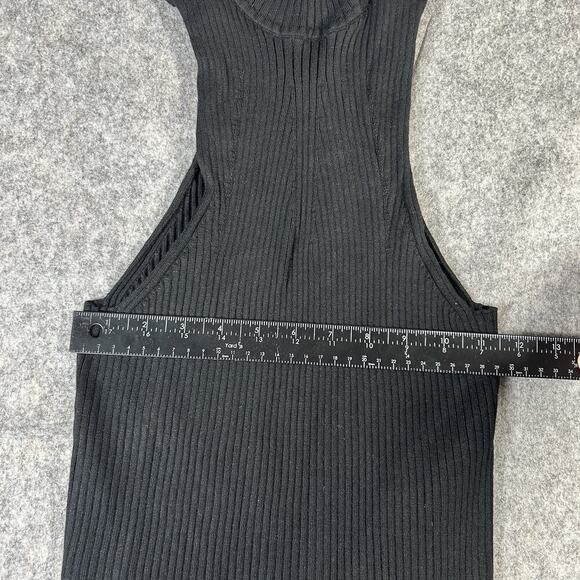 Anthropologie Pilcro High Neck Ribbed Knit Tank Sweater Womens Small Black - Picture 7 of 7